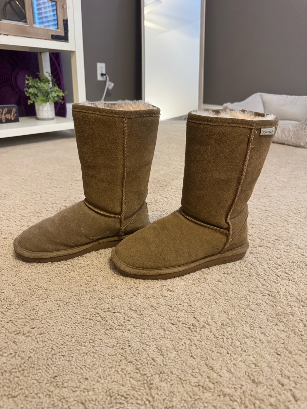 BearPaw Classic Mid-Calf Shearling Lined Boots - Brown